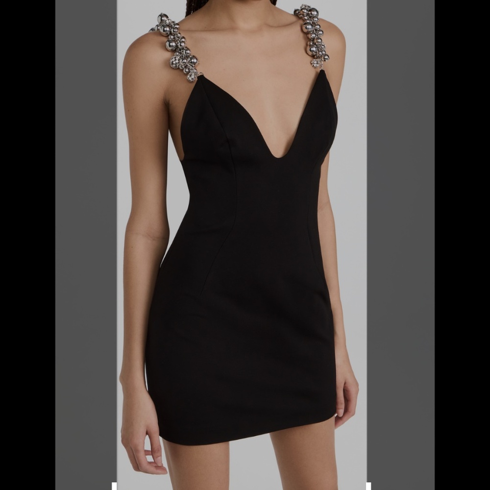 AREA Grape Cluster Black Dress M